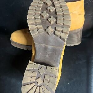 Yellow Lug Sole Ankle Boots